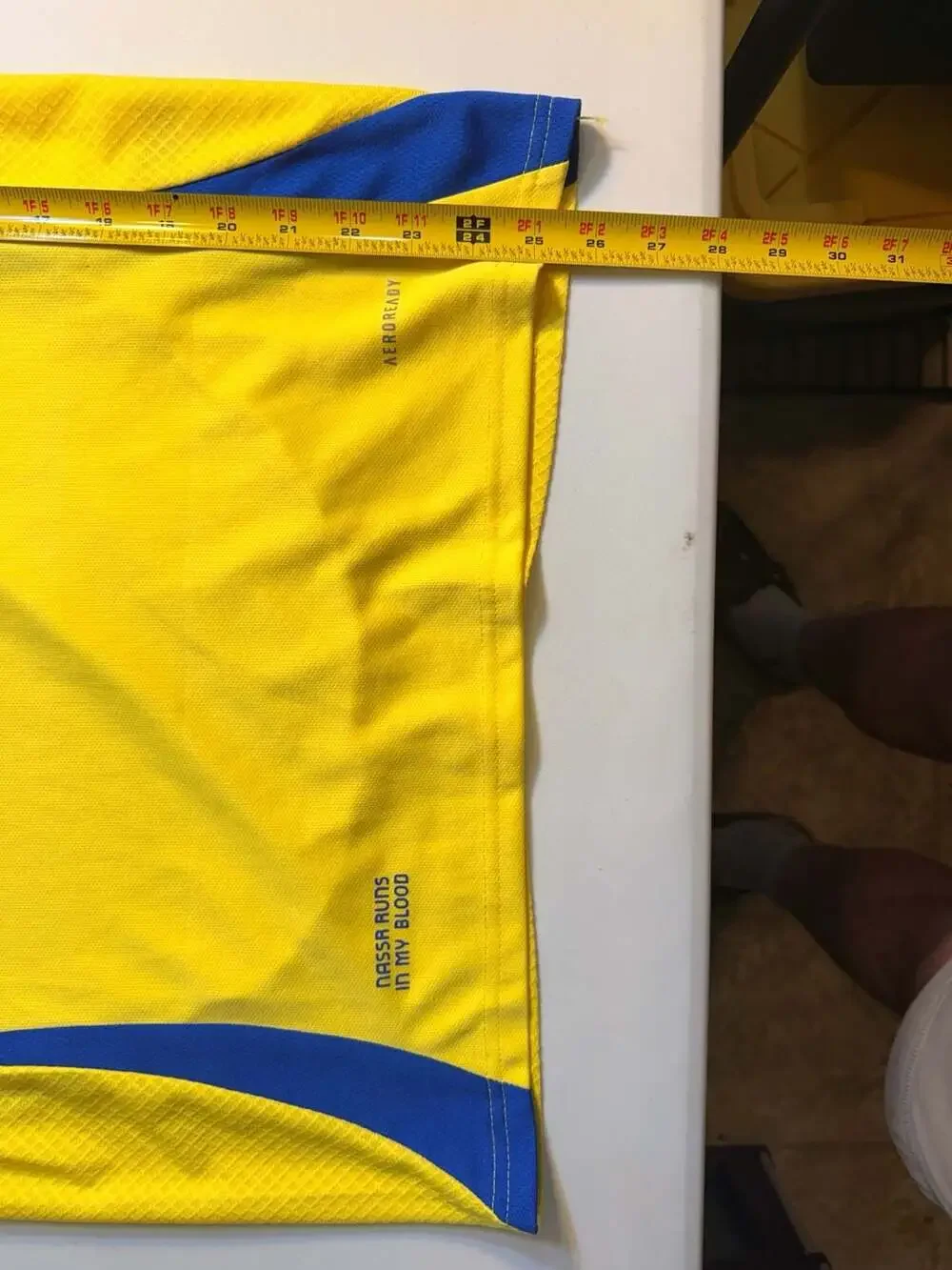Adidas Al Nassr 2023-24 Home Jersey Ronaldo 7 Yellow Blue Mens Small Slim Fit
